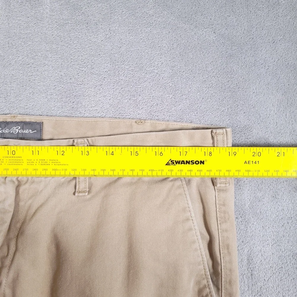 Eddie Bauer Pants Mens 38x32 (Fits 37x31) Tan Chino Straight Fit‎ Khaki Cotton